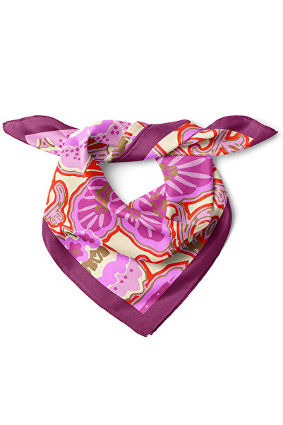 nehir eşarp Çiçek Desen Fular Bandana 50x50 Cm