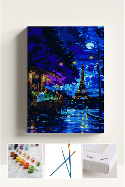 Corvo Sayılarla Boyama Seti Numaralı Tuval Fırça Boya Dahil Kasnaklı Set 40x5...