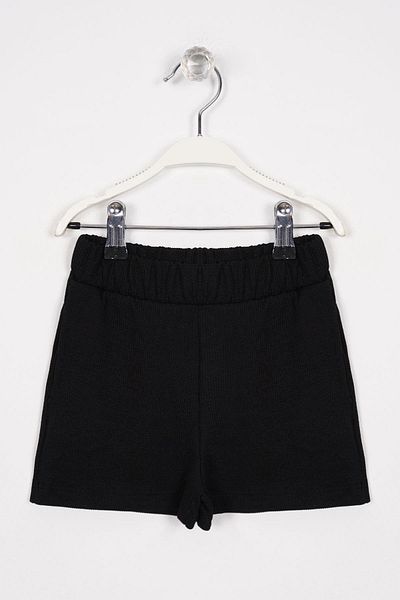 zepkids Pantaloni scurți pentru fetiță de culoare neagră cu buzunare