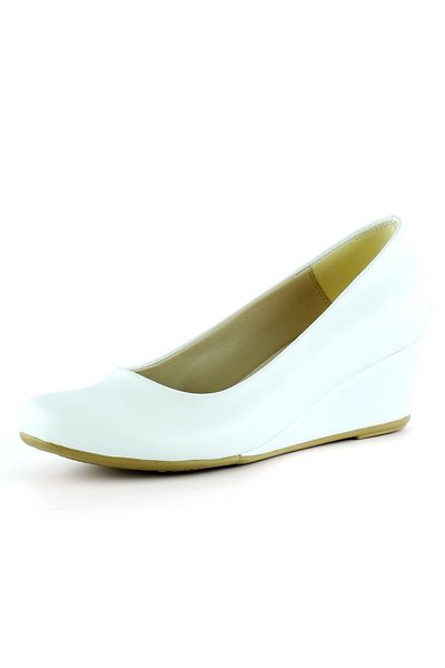 Erkan Saçmacı Pantofi casual cu toc pană Maya White Round Toe