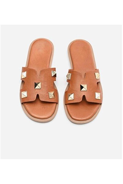 Butik NOBLE SHOES شبشب مسطح من الجلد الطبيعي للنساء