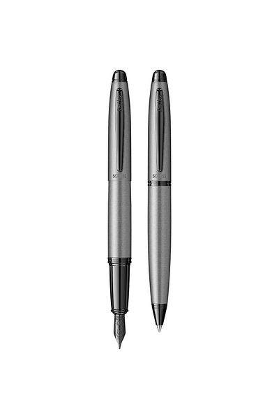 Scrikss 88 Fountain Pen + Ballpen Double Set Matte Gray (Lifetime Warranty-Luxury Boxed)