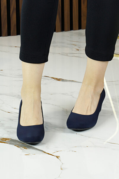 Erkan Saçmacı Maya Lacivert Креп Круглий Ніс На підборах Повсякденне Взуття