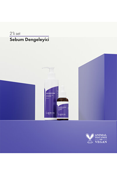 Lopren 2'li Niacinamide Etkenli, Sebum Dengeleyici Cilt Bakım Seti.