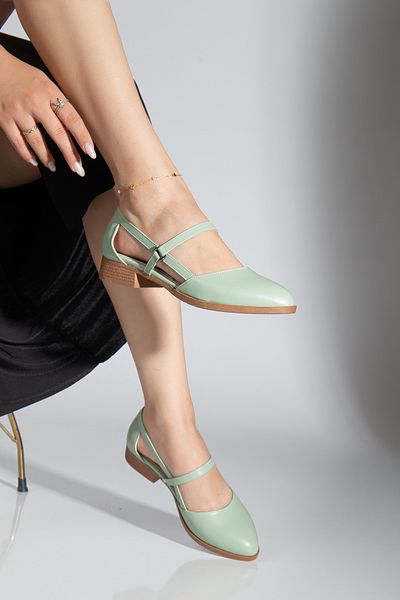 MaskButik Mary Παπούτσια με χαμηλό τακούνι Mint Green