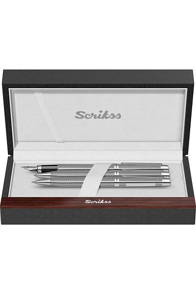 Scrikss 722W Ballpen + Versatile Double Set Chrome (Lifetime Warranty-Luxury Box)