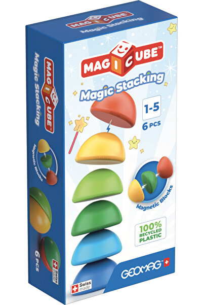 GEOMAG مكعبات ماجيكوب المغناطيسية القابلة للتكديس، 6 قطع