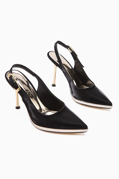 Limoya Maren Black Buckle Thin Heeled Women's Shoes