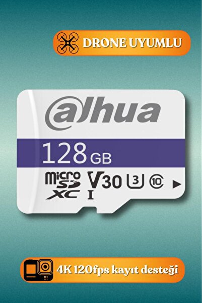 DAHUA C100A 128GB MicroSDXC U3 Hafıza Kartı + SD Adaptör (Güvenlik Ve Araç Kamerası Uyumlu)