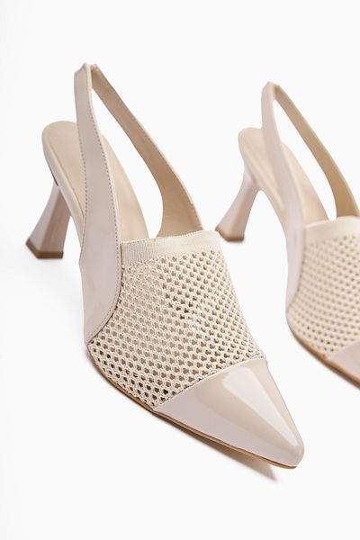 Limoya Mayada Skin Patent Leather Closed Toe Heeled Women's Sandals