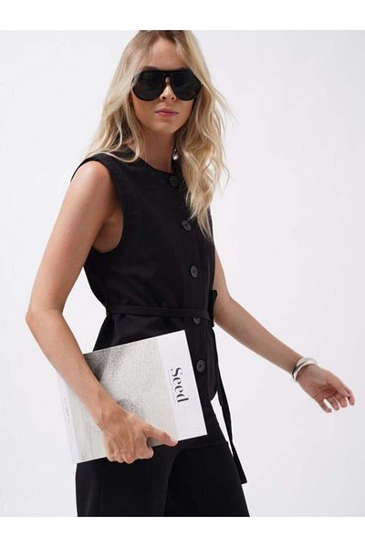 THEIA WEAR Vestă țesută cu centură