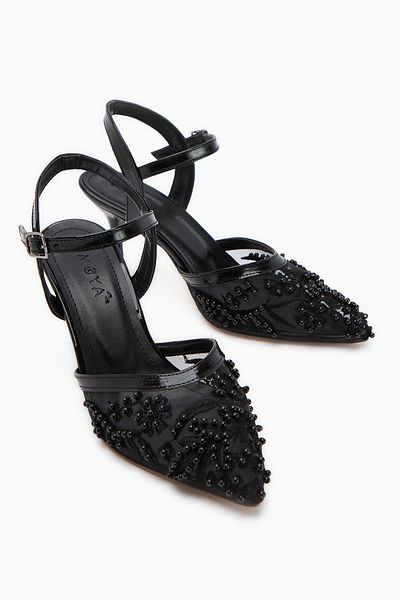 Limoya Pantofi de damă Wilma Black Stone cu toc