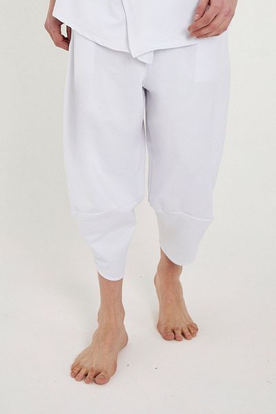 RELAXL Pantaloni largi, albi, unisex, îmbrăcăminte pentru meditație yoga