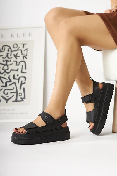 Limoya Almida Black Velcro Women's Sandals