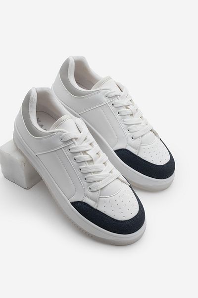 Marjin Damen Sneaker Dicke Sohle Wildleder Detail Sportschuhe Hinos Marineblau