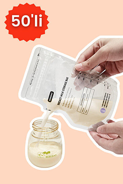 BEBEBAO Anne Sütü Saklama Poşeti 200 ml 50'li