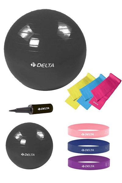Delta Set of 3 Pilates Ball and Squat Band Suitable for 170 Cm - 179 Cm Height Range