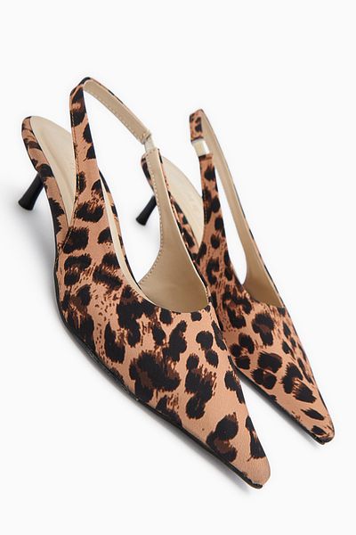 Limoya Sanni Leopard Patterned Pointed Toe Women's Heeled Sandals