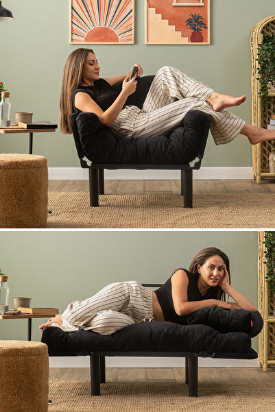 Pafu Nitta Tekli Yataklı Koltuk - Siyah