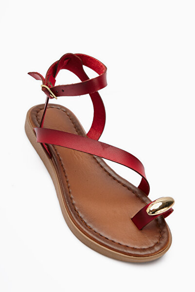 Limoya Anisa Red Cross-Strapped Flip-Flop Buckle Women's Sandals Opportunity Product