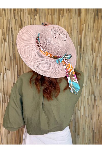 VB Steel Women's Beige Straw Beach Sea Trip Hat