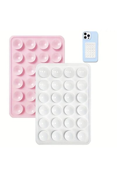 Genel Markalar Silikonlu Vantuz Beyaz ve Pembe Telefon Vantuz Tutucu 2 Adet