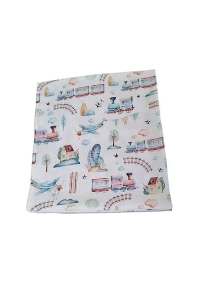 OEM Pătură premium din muselină Tesoro Bebe Model Trenă 70x100 cm