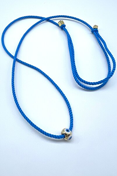 Concept HuBuTU MİNİMAL SONSUZLUK VE ŞANS NAZAR MAVİ BURGULU İP KOLYE