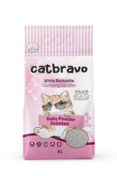 Catbravo Aktif Topaklanan Bebek Pudrası Kokulu Kedi Kumu 5 Lt