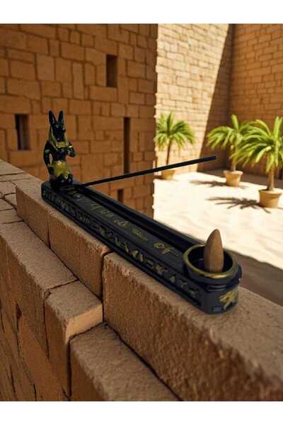 Şirin Hediyelik Anubis Çubuk ve Konik Tütsülük (Gold)