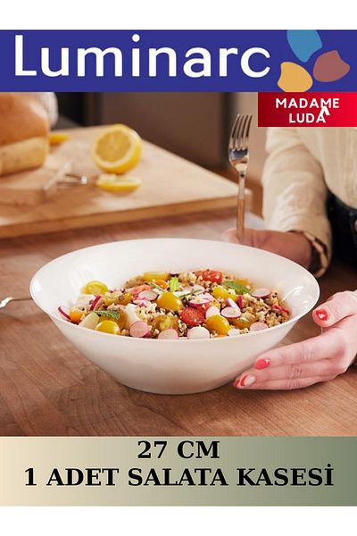 Luminarc Diwali-Carine-27 CM-1 Piece-(Bowl for Salad-Dumplings-Pasta-Fruit)-For Servings-Mademe Luda Stores.