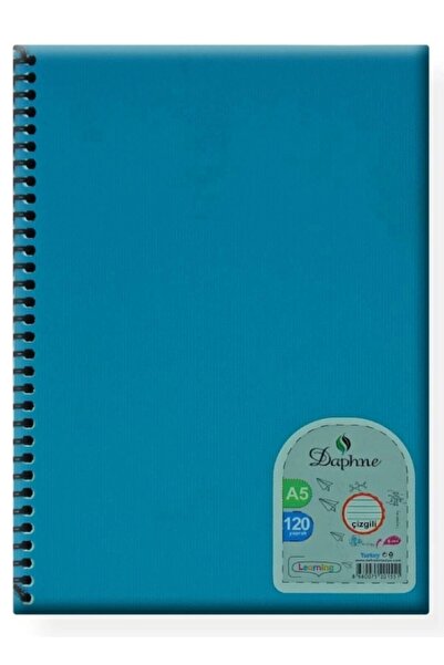 Defne 72 Yaprak Çizgili A5 Plastik Kapak Spiralli Defter