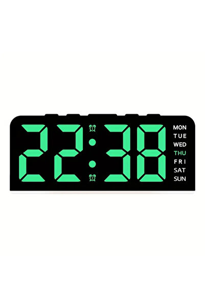 Nies Hafif ve Şık Dijital Alarm Saati, 4 Seviyeli Parlaklık Ayarları, USB Güç...