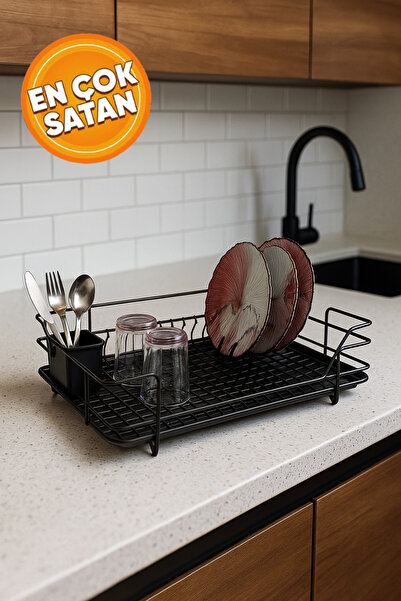 Ece Metal Damla Tek Katlı Paslanmaz Çelik Plastik Kaplama Bulaşıklık Bulaşık ...