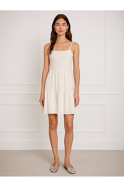 Ltb White Dress with Basic Strap