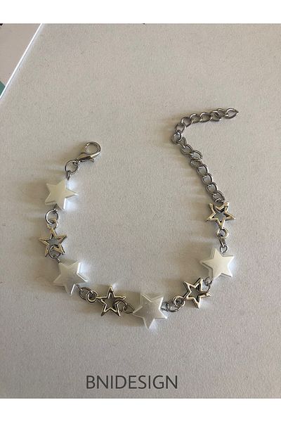 bnidesign Pure Angel Y2K Coquette Fairycore Pinterest Style Design Handmade Women's Pearl Charm Star Bracelet