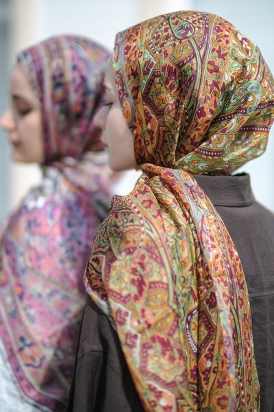 İPEKLİ COUTURE Kahve Kiremit Rengi Saf Hint İpeği Şal