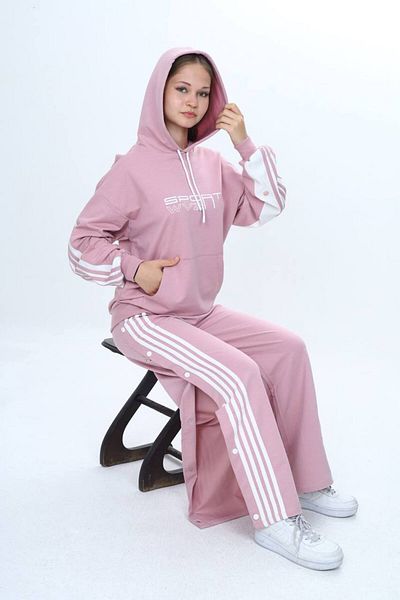Joui Co Set de trening sport unisex cu glugă – 100% bumbac, croială confortabilă, detaliu cu capse-302