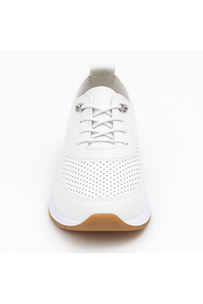 BESKAR Tone White Skin Lace-Up Sneakers
