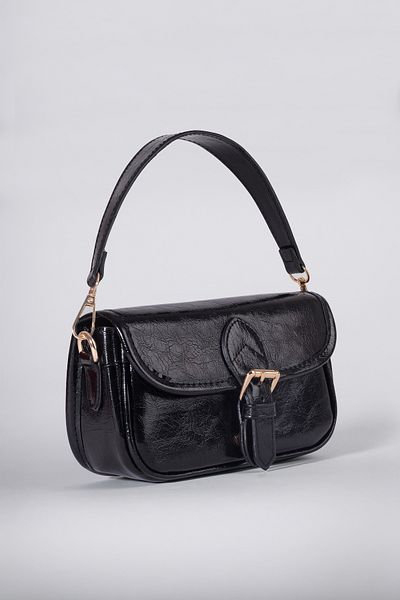 macsoo Mio Model Women's Black Mini Clamshell Hand and Shoulder Bag