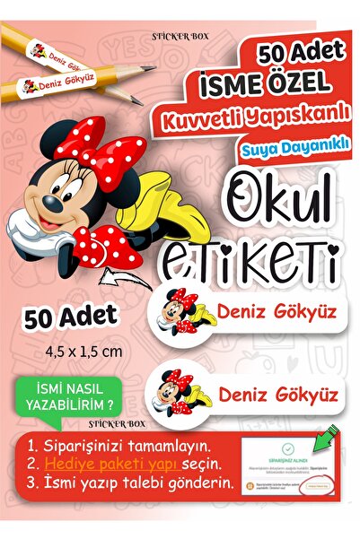 Think And Print Okul Kalem Defter Etiketi Özel Isim Yazılabilen Etiketi Stick...