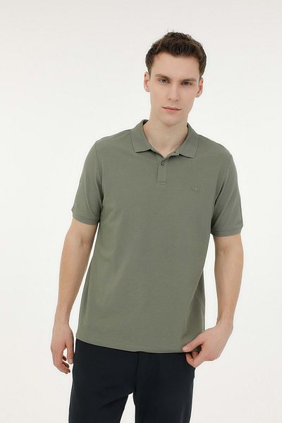 lumberjack MB CT953 POLO T-SH 5FX TRIOU POLO BĂRBAȚI CU MÂNERĂ Scurtă KHAKI
