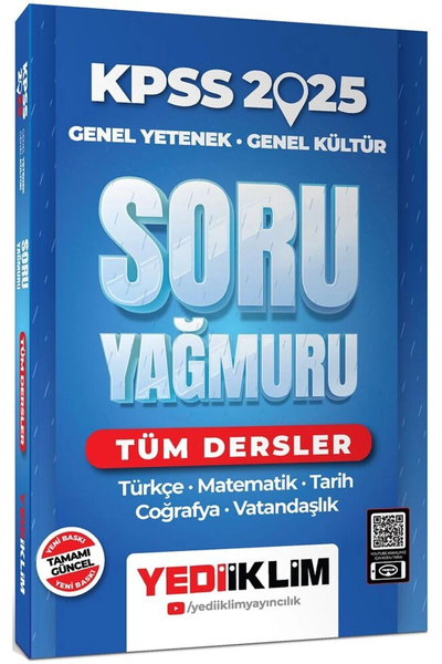 Yediiklim Yayınları 2025 KPSS Genel Yetenek Genel Kültür Tüm Dersler Soru Yağ...