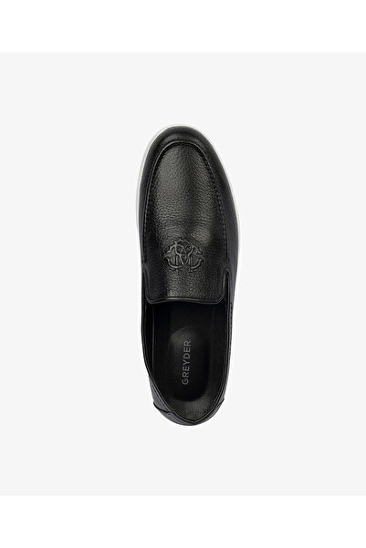 Greyder Erkek Siyah Hakiki Deri Loafer Ayakkabı 4Y1CA63479