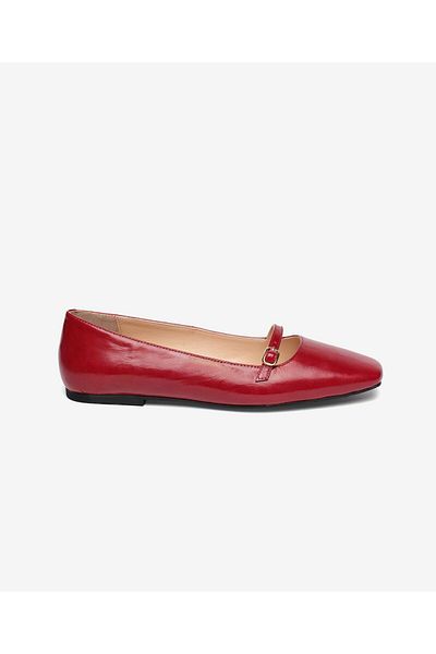 Greyder Balerini din piele lacuita cu riduri burgundy de dama 5Y2TA59191