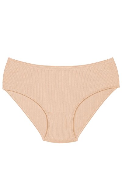 Humaone High Waist, Corded Fabric , Pack of 6 Women's Panties 2 White, 2 Grey, 2 Skin Color