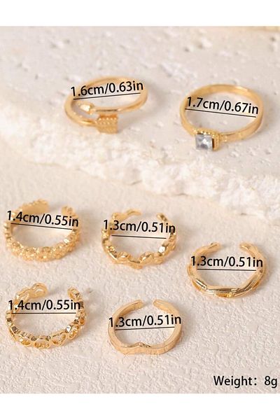 La Saade Sandy Sparkle Set -Bohemian Gold Adjustable Toe Rings Set
