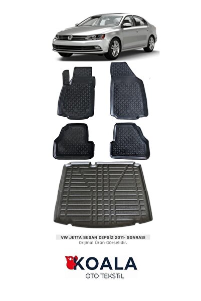 KoalaOtoTekstil Volkswagen Jetta (2011-2019) Koala Havuzlu Paspas ve Bagaj Havuzu
