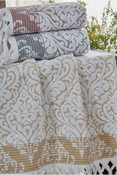 sarra 50X90 Sare Tie Damask 3-Piece Towel V1