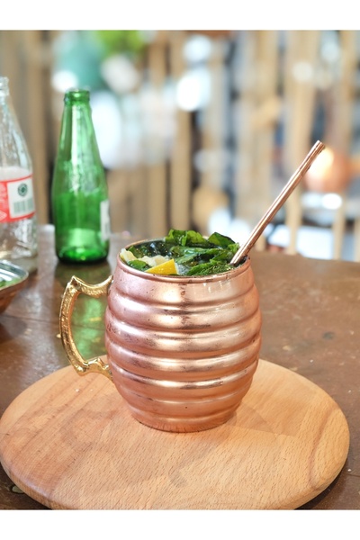 Bakır Concept Copper Cup Cup Chubby Sliced Model Copper Color